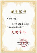   洗手云沈学忠荣获民建上海市委“众志成城 抗