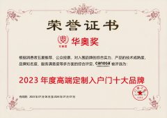 恭喜卡诺嘉品牌荣获2023年高端定制入户门十大品