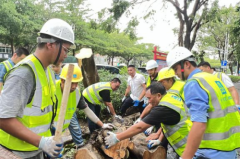 红色尖兵勇担当，中建四局积极投身台风抢险工